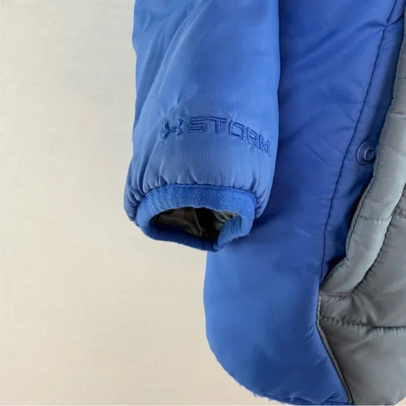 Under Armour Blue and Gray Youth Hooded Puffer Jacket Size M - Picture 6 of 13